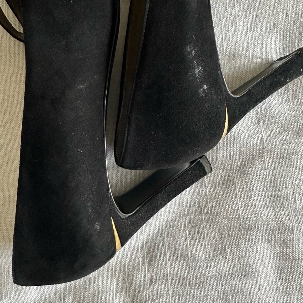 St. John Shoes Womens Size 10 Black Suede Mary Jane Pumps Block Heel Italy Party - Picture 13 of 14